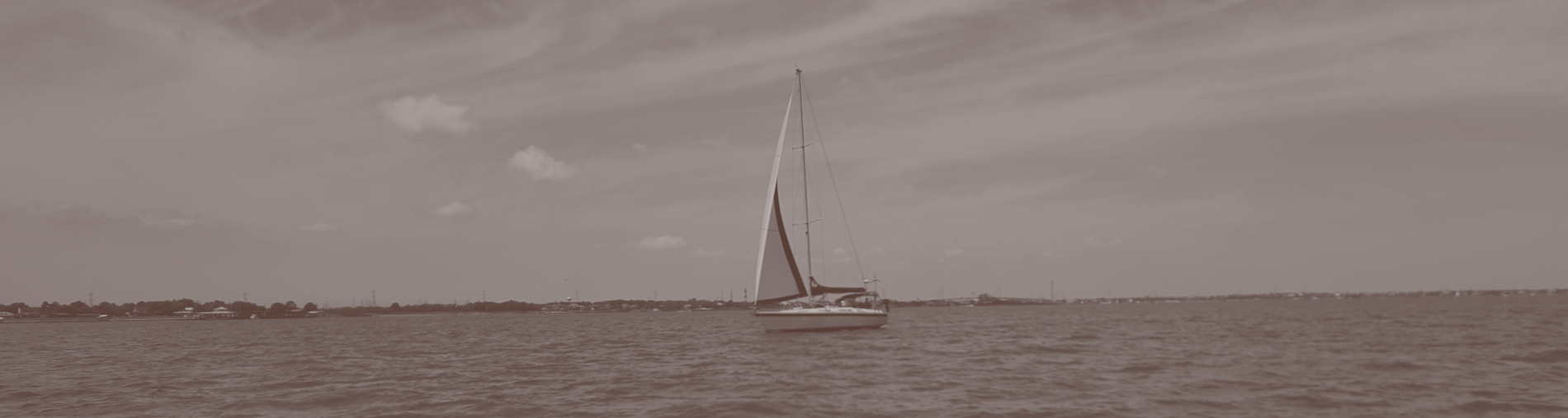 Sailboat alone on the water